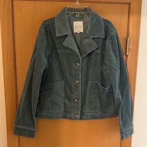 Avec Les Filles Anthropologie Women’s Tegan Corduroy Shirt Jacket Green Large
